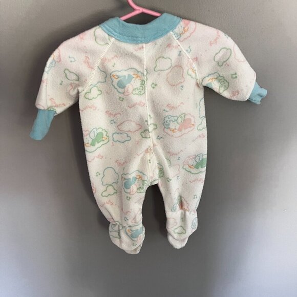 VINTAGE Gerber Sleeper PJs 0-6 months Made in the USA White Blue Clouds - Picture 8 of 8